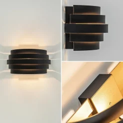 Wandlamp Scudo zwart/goud 25cm></noscript>Straluma Best