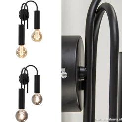 Wandlamp toog dubbel zwart></noscript>Straluma