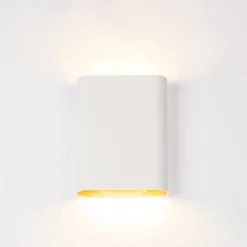 Wandlamp wit/goud ovaal dimbaar>Straluma Discount