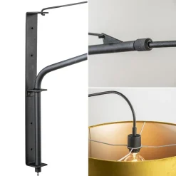 Wandlamp zwart met velourse kap></noscript>Straluma Sale