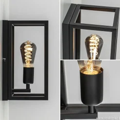 Wand-/plafondlamp rechthoek frame zwart><noscript><img width=
