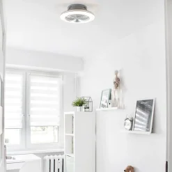 Zilveren ventilator inclusief LED klein><noscript><img width=