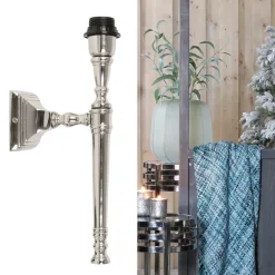 Zilveren wandlamp Delhi fakkel><noscript><img width=