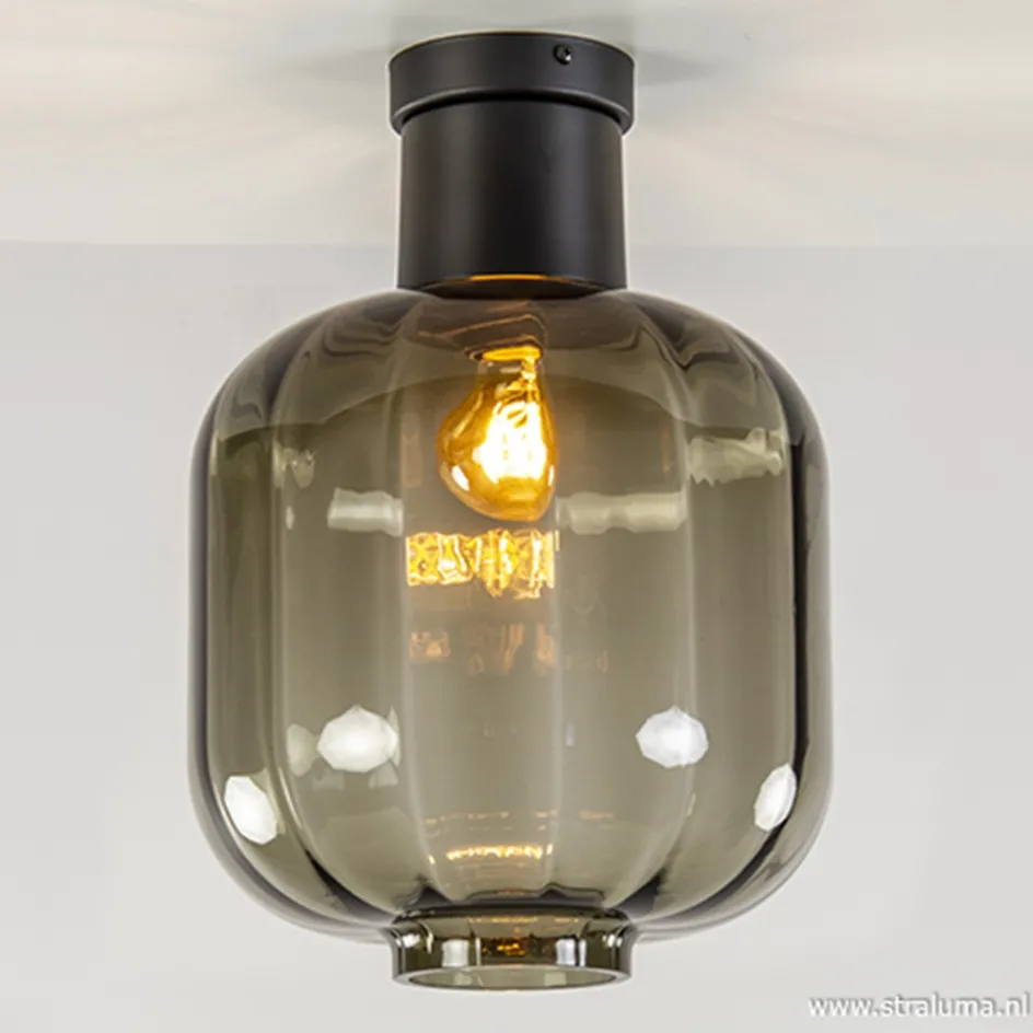 Zwart glazen plafondlamp luxury>Straluma Online