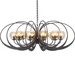 Zwart metalen hanglamp met smoke glas>Straluma Best