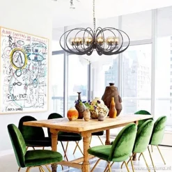 Zwart metalen hanglamp met smoke glas><noscript><img width=