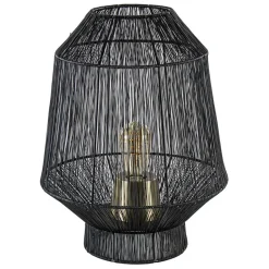 Zwart metalen tafellamp Vitora met brons>Straluma Clearance