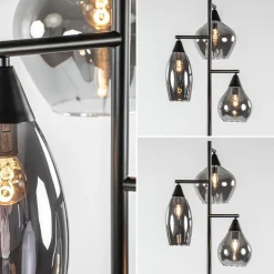 Zwart metalen vloerlamp met titanium glazen kappen></noscript>Straluma Best