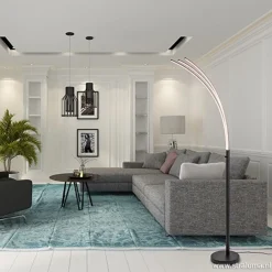 Zwarte boog vloerlamp LED dimbaar><noscript><img width=