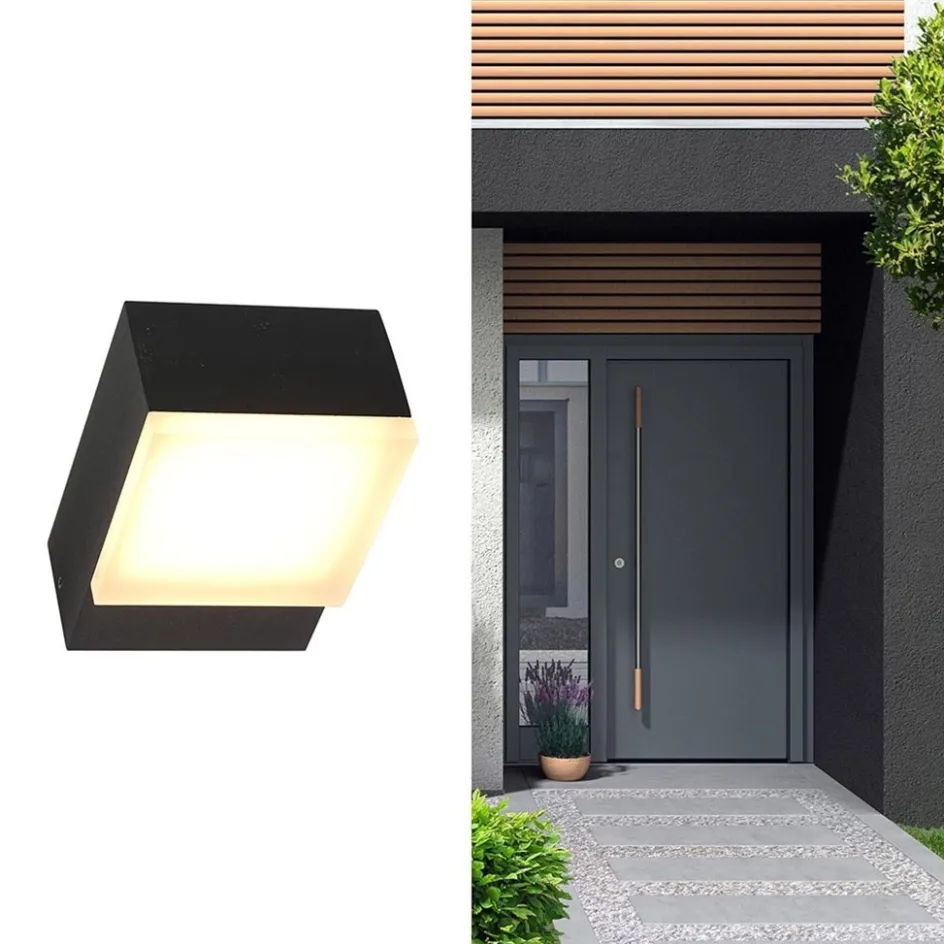 Zwarte buitenlamp wand inclusief LED>Straluma Online