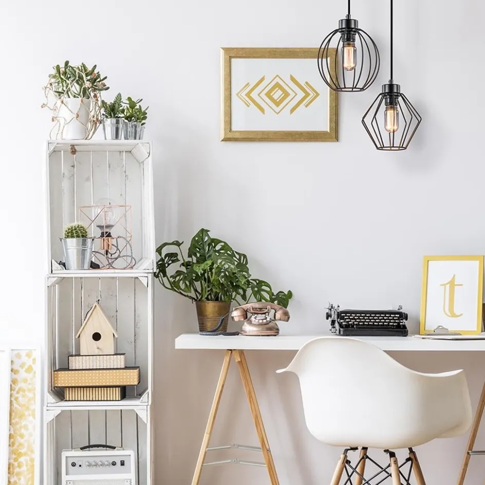 Zwarte draad hanglamp bol klein>Straluma Discount