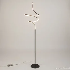 Zwarte krul vloerlamp LED dimbaar>Straluma Online