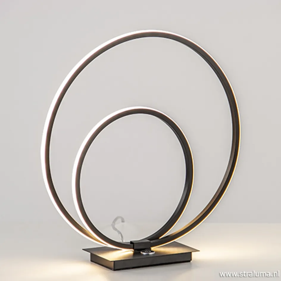 Zwarte LED tafellamp met touchdimmer>Straluma New