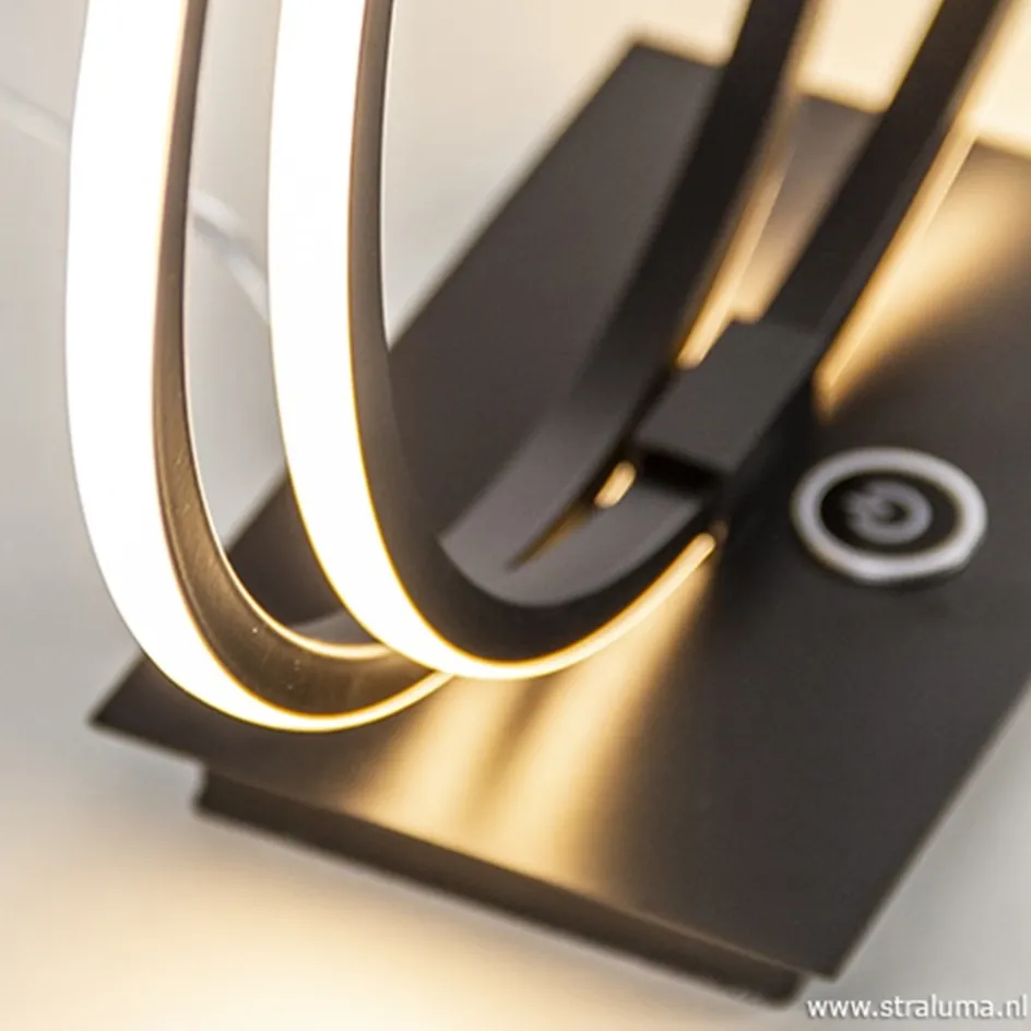 Zwarte LED tafellamp met touchdimmer>Straluma New