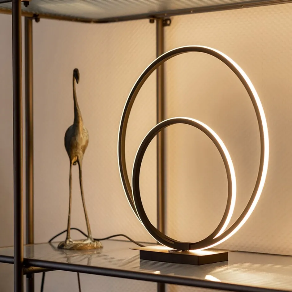 Zwarte LED tafellamp met touchdimmer>Straluma New