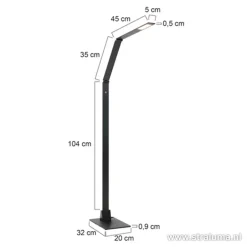 Zwarte led vloerlamp met touchdimmer><noscript><img width=