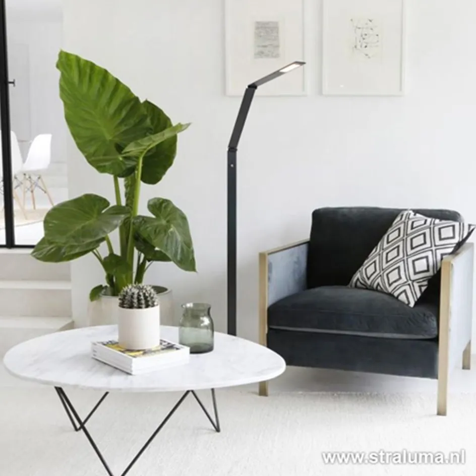 Zwarte led vloerlamp met touchdimmer>Straluma Outlet