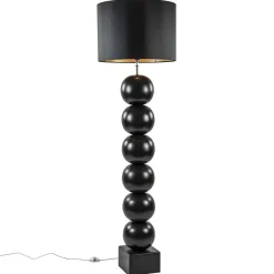 Zwarte vloerlamp bollen met zwarte ronde kap>Straluma Clearance