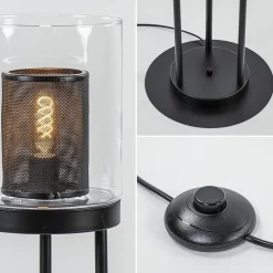 Zwarte vloerlamp met cilinder kap helder glas></noscript>Straluma Clearance