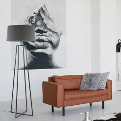 Zwarte vloerlamp modern frame excl. kap><noscript><img width=