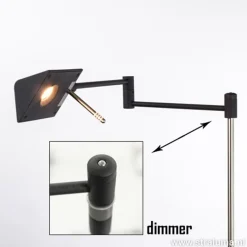Zwarte vloerlamp-leeslamp LED dimbaar><noscript><img width=
