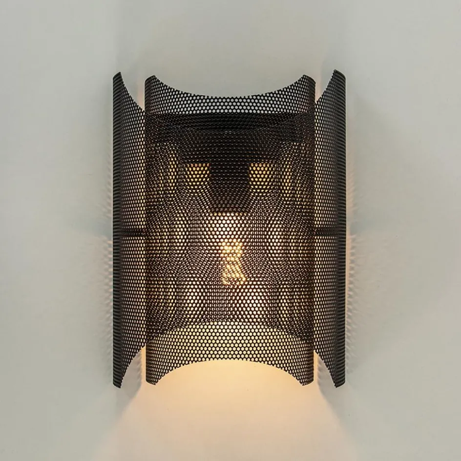 Zwarte wandlamp gaas>Straluma Hot