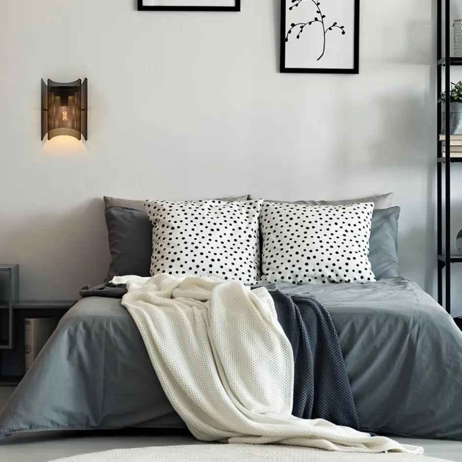 Zwarte wandlamp gaas>Straluma Hot